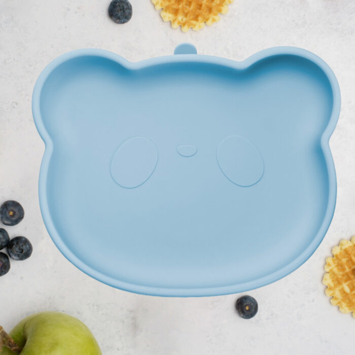 Farfurie din silicon cu ventuza AppeKids The Little Bear Aqua Blue