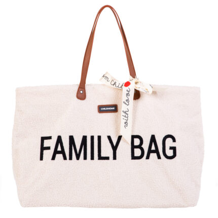 Geanta Childhome Family Bag Teddy alb