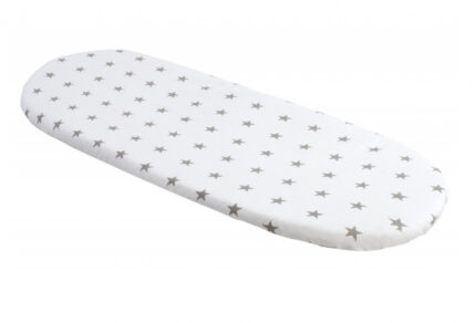 Husa de bumbac Nichiduta cu elastic pentru salteaua de landou Stars White