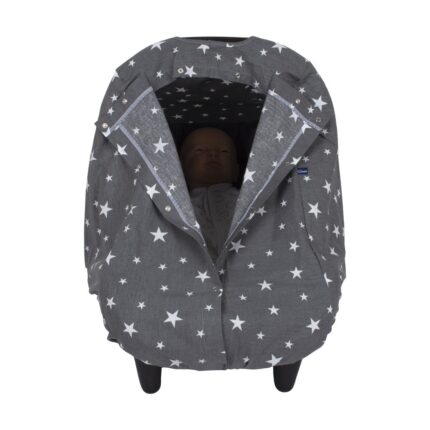 Husa protectie scoica auto SeviBebe Grey Stars