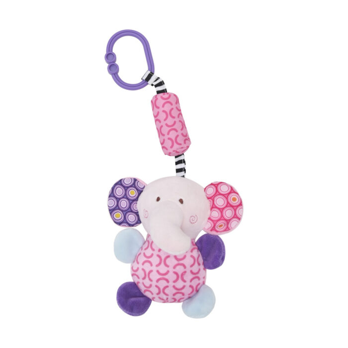 Jucarie de plus 13 cm clopotel si oglinda 0 luni+ elefant