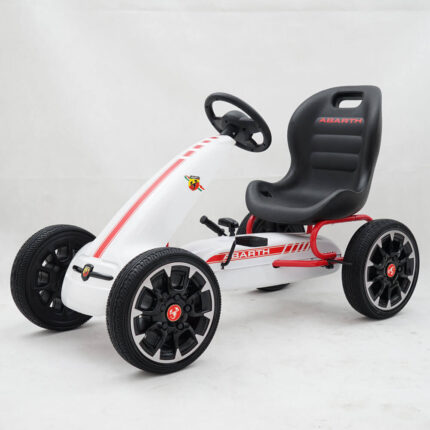 Kart cu pedale pentru copii Abarth alb