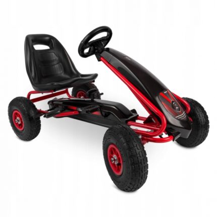 Kart cu pedale si roti gonflabile Gokart rk 590 Ricokids rosu