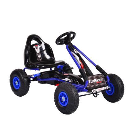 Kart cu pedale si roti gonflabile Top Racer Blue