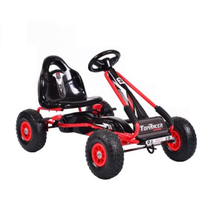 Kart cu pedale si roti gonflabile Top Racer Red