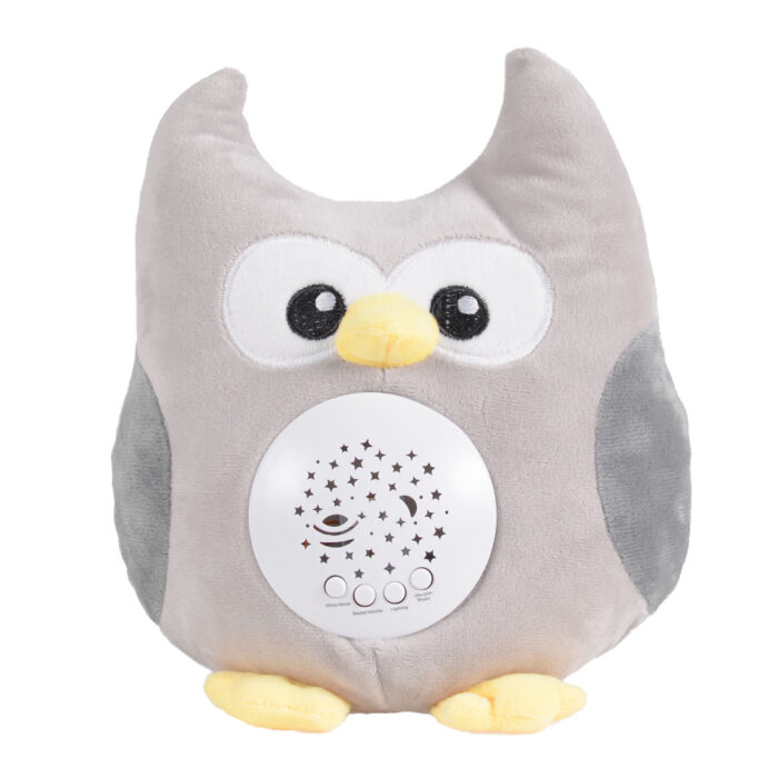 Lampa de veghe Moni din plus cu sunete albe si volum reglabil Friendly Owl