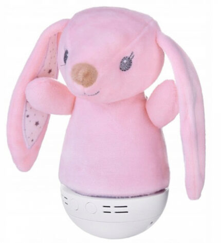 Lampa de veghe in 7 culori LED muzicala Pink Rabbit 18 cm