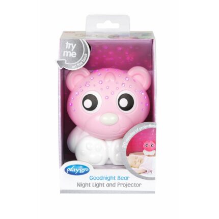 Lampa de veghe si proiector Playgro cu 30 de minute de proiectii portabila pink white