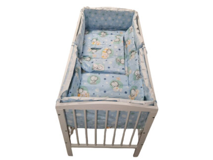 Lenjerie Baby Teddy albastru 4+1 piese 120x60 cm