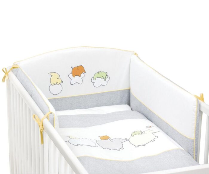 Lenjerie de pat Ceba Baby cu 3 piese Elefantei