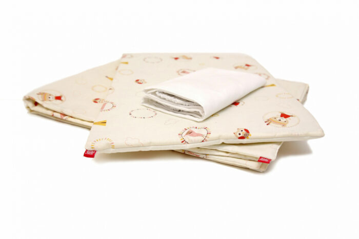 Lenjerie pat copii 4 piese Mici Indieni KidsDecor din bumbac 70x140 cm 100x135 cm