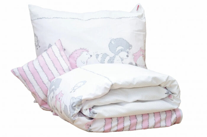 Lenjerie pat copii Odette Pink 100x13540x60 cm