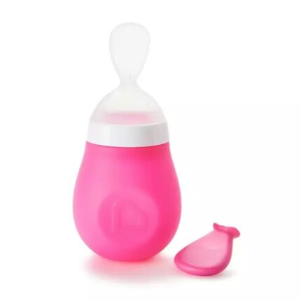 Lingurita cu rezervor Munchkin pentru bebelusi Squeeze 4L+ pink