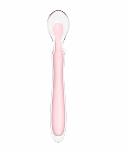 Lingurita flexibila din silicon Ultrasoft Training Spoon Pink