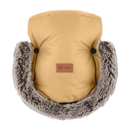 Manusi pentru carucior PetiteMars Furry cu blanita detasabila impermeabile Elegant Caramel