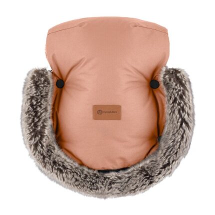 Manusi pentru carucior PetiteMars Furry cu blanita detasabila impermeabile Pastel Peach