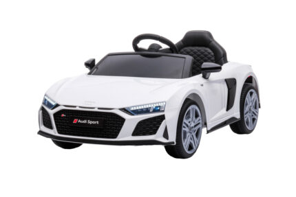 Masinuta electrica 12V cu scaun din piele si roti EVA Audi R8 White