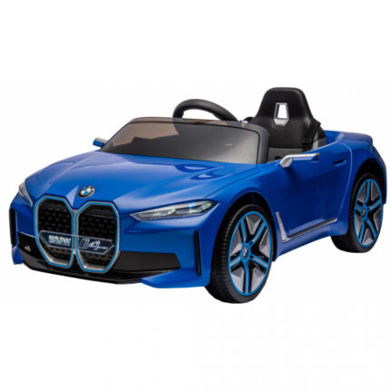 Masinuta electrica 12V cu scaun piele si roti EVA BMW I4 Blue