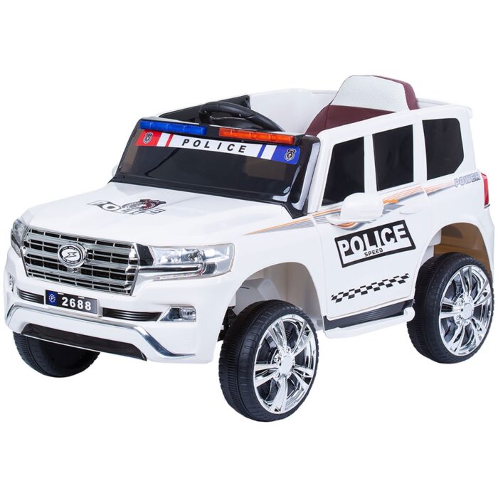 Masinuta electrica Chipolino SUV Police Patrol cu scaun din piele white