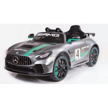 Masinuta electrica RC Mercedes Benz AMG GT4 12V argintiu vopsit