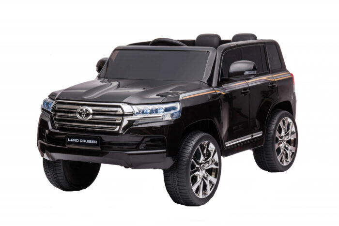 Masinuta electrica cu roti EVA si scaun din piele Toyota Landcruiser Black