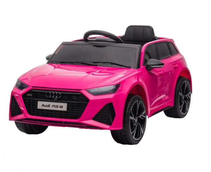 Masinuta electrica cu telecomanda roti EVA si scaun din piele Audi RS6 Pink