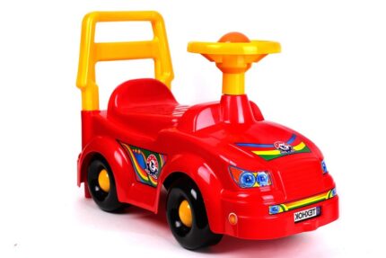 Masinuta ride-on de impins cu spatar si claxon Red