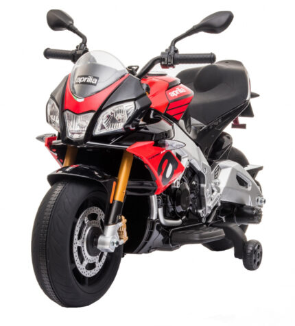 Motocicleta electrica 12V cu roti EVA Aprilia Tuono Red