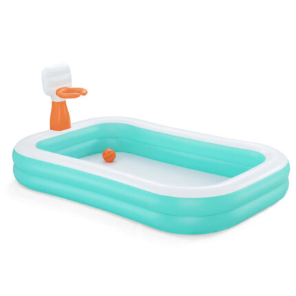 Piscina gonflabila Bestway DunkN Splash 251x168x102 cm cu cos de baschet si mingie incluse Albastru