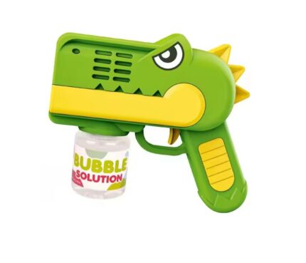 Pistol pentru baloane de sapun cu lumini Green Dino