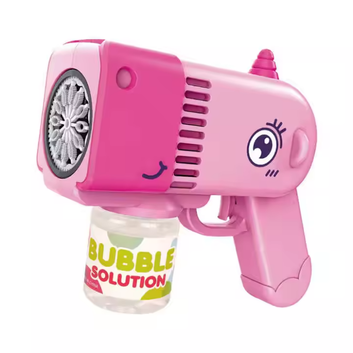 Pistol pentru baloane de sapun cu lumini Pink Unicorn