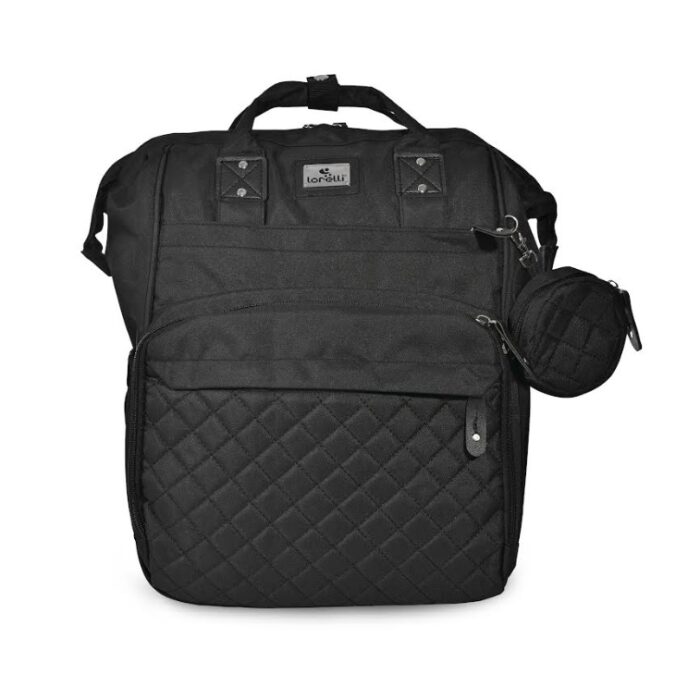 Rucsac pentru accesorii bebelusi cu multiple compartimente si buzunar izoterm Danny Black