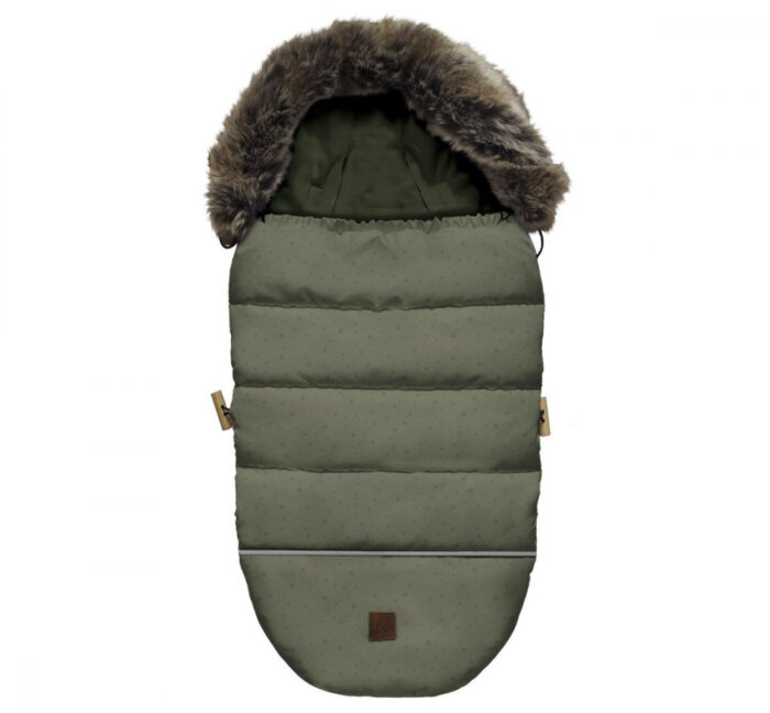 Sac de dormit impermeabil de iarna din plus cu umplutura fleece pentru carucior 105x48cm 0-36 luni Khaki