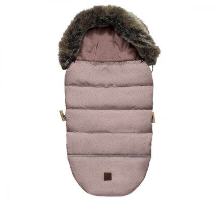 Sac de dormit impermeabil de iarna din plus cu umplutura fleece pentru carucior 105x48cm 0-36 luni Sepia Rose