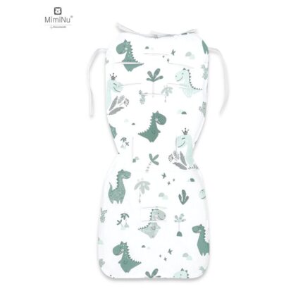 Salteluta pentru carucior reversibila MimiNu cu doua fete 78 x 34 cm Dino MintCold mint