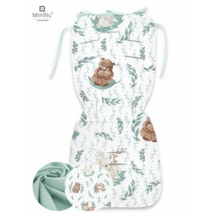 Salteluta pentru carucior reversibila MimiNu cu doua fete 78 x 34 cm Lulu NaturalCold Mint