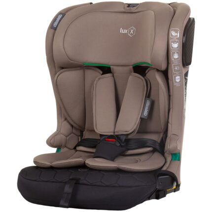 Scaun auto Chipolino Lux X I-Size 76-150 cm cu sistem Isofix macadamia