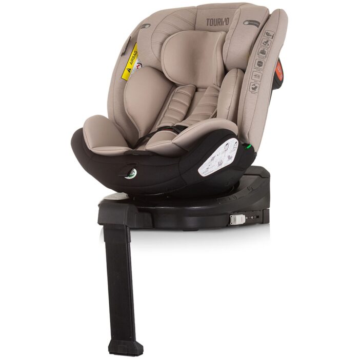 Scaun auto Chipolino Tourino I-Size 40-150 cm macadamia cu sistem Isofix