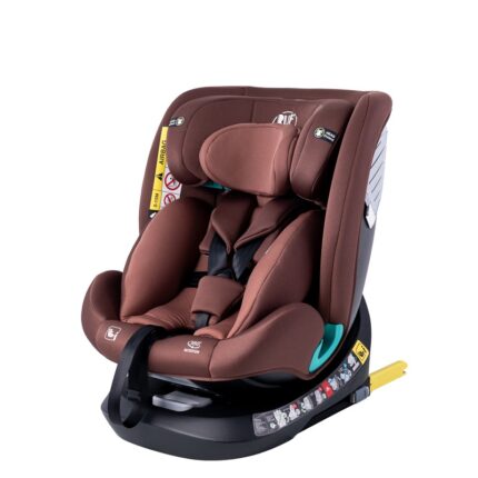 Scaun auto Deluxe Buf Boof i-Size cu isofix rotativ 360 grade 40-150 cm Saphir Coffee