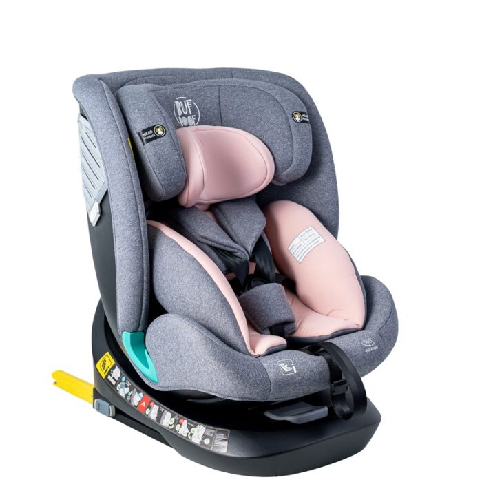 Scaun auto Deluxe Buf Boof i-Size cu isofix rotativ 360 grade 40-150 cm Saphir Pink