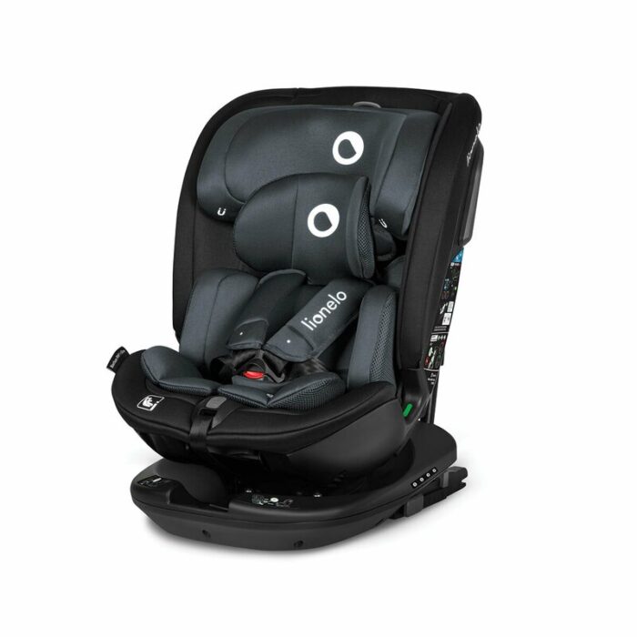 Scaun auto Lionelo Bastiaan RWF i-Size rotire 360 grade 0-36 Kg cu Isofix si centura Top Tether gri