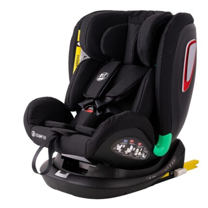 Scaun auto Platinum Deluxe i-Size Buf Boof cu isofix rotativ 360 grade Top Tether SIPS 40-150 cm 0-36 kg BlackJeans