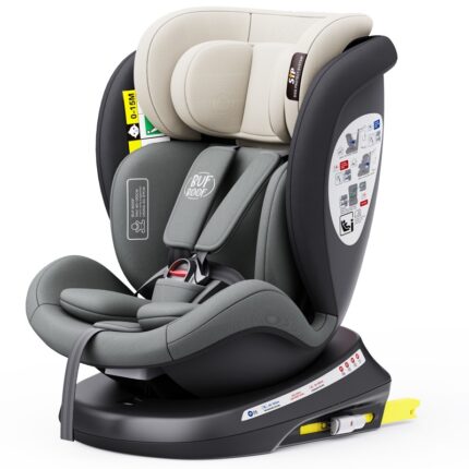 Scaun auto Tweety Plus Deluxe Buf Boof i-size rotativ 360 cu isofix 40-150 cm MandaraGrey