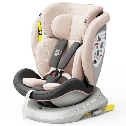 Scaun auto Tweety Plus Deluxe Buf Boof i-size rotativ 360 cu isofix 40-150 cm lightpink