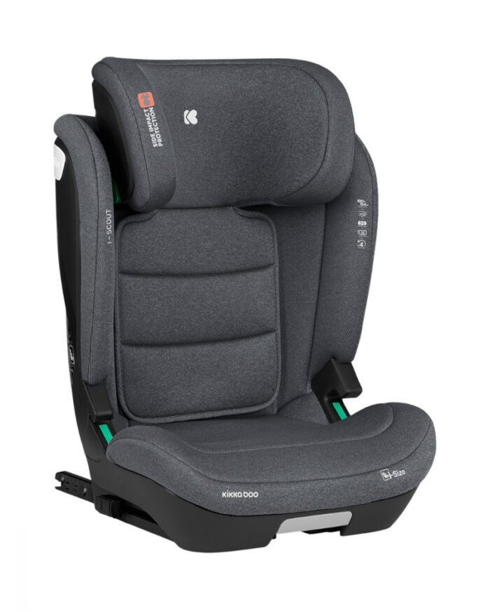 Scaun auto cu isofix KikkaBoo 100-150 cm i-Scout i-SIZE Dark Grey