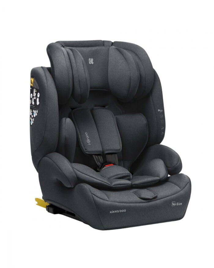 Scaun auto cu isofix KikkaBoo 76-150 cm i-Bronn i-SIZE Gri