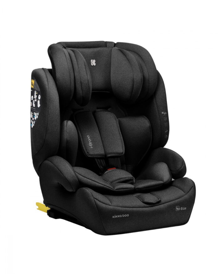 Scaun auto cu isofix KikkaBoo 76-150 cm i-Bronn i-SIZE Negru