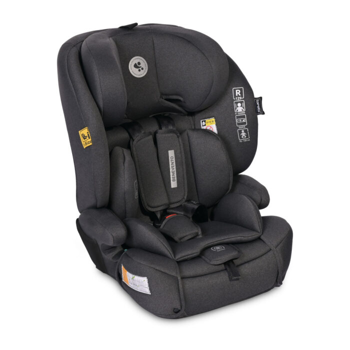 Scaun auto pentru copii Benevento Black Jasper cu isofix i-Size 15 luni-12 ani 76-150 cm certificat R129