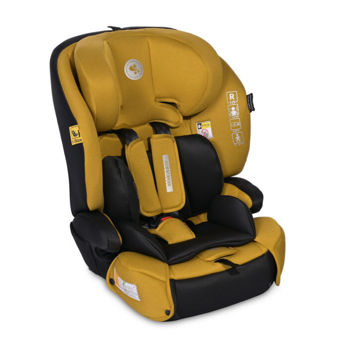 Scaun auto pentru copii Benevento Lemon Curry cu isofix i-Size 15 luni-12 ani 76-150 cm certificat R129