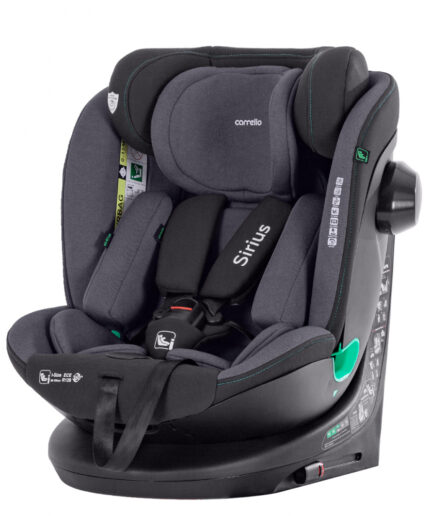 Scaun auto rotativ Carrello Sirius i-Size 40-150 cm isofix +Top Tether Harbor grey